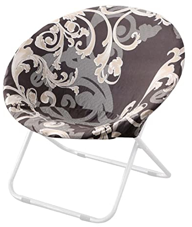 Only Round Saucer Chair Covers, Stretch Jacquard Moon Chair Protector, Machine Washable Spandex Fabric Covers for Saucer Chair, Removable Chair Covers for Dining Home