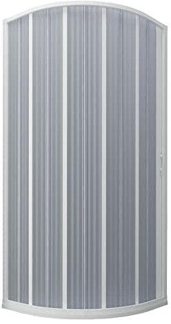 Decorspace runde Duschkabine Flex mit breiter Öffnung seitlich kürzbar Made in Italy 10 Jahre Garantie (90 x 100 cm)