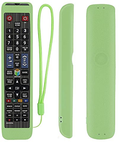 YiBiChin Custodia Protettiva in Silicone Adatto per Samsung AA59-00582A AA59-00580A AA59-00638A BN59-01198Q, Protettiva Cover per Samsung Smart TV Telecomando - Verde, bagliore nel buio