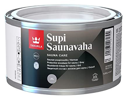 TIKKURILA Supi Sauna Wax - Wax For Wooden Sauna Surfaces (Contains Natural Wax) - Black - 0.33 Litres