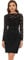 Allegra K Women's Elegant Floral Lace Boat Neck Wedding Party Cocktail Bodycon Pencil Dress Black L-16