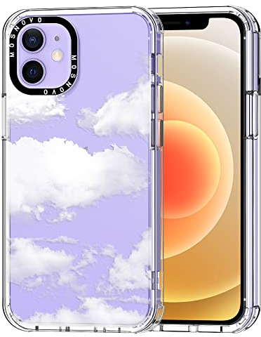 MOSNOVO für iPhone 12 / iPhone 12 Pro Hülle – Durchsichtige, schlanke, stoßfeste TPU+PC-Handyhülle, [6,6 Fuß Fallschutz/Anti-Abziehen] - Wolke