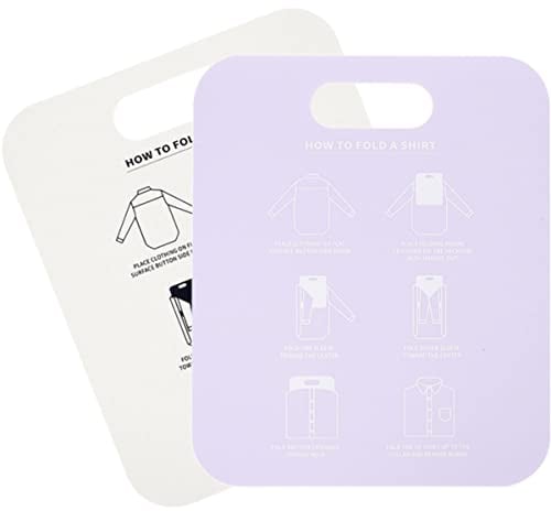 2pcs Shirt Board for Folding Laundry Folder Boards Folding Helper Clothes Organizer for T- shirts Dress Shirts Sweaters Travel Home or Retail