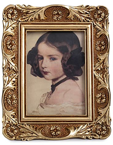 VINLIFE Lot de mini cadres photo vintage ornés de 6,3 x 8,9 cm en verre véritable avec motif floral en relief, décoration d'intérieur victorienne rétro