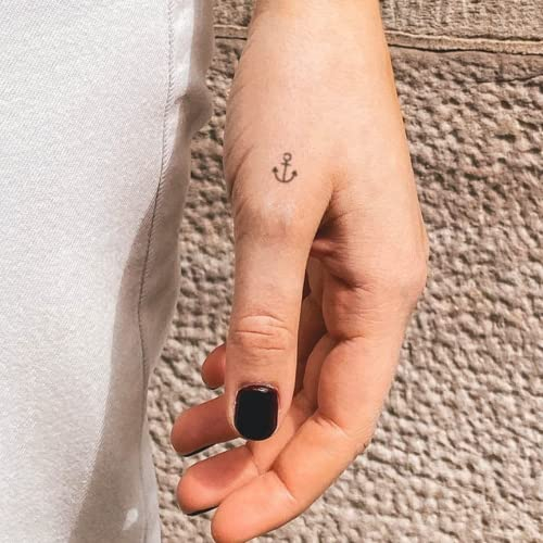 Inkster Tattoo - Minimalistischer Anker | vegane & wasserfeste Temporäre Tattoos für Erwachsene - EU-Kosmetikzertifizierte Farbe - revolutionäres 2 Wochen Tattoo | Premium Klebetattoos & Fake Tattoo