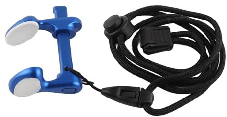 SPYMINNPOO Pince-Nez de Plongée, Bouchon de Nez de Natation Professionnel en Alliage D'aluminium Réglable avec Lanière pour Enfants Adultes (Bleu)