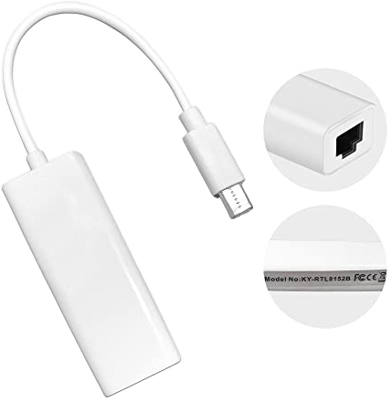 USB C auf Ethernet Adapter, USB-C auf RJ45 Ethernet Adapter, Ethernet LAN Netzwerkadapter, Powerline RJ45 Adapter Extender Internet für PC Laptop TV Apple MacBook Drucker 100Mbps Lenovo Samsung