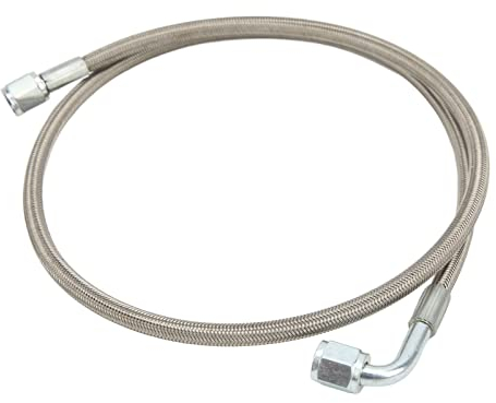 Turbo-Ölleitung, 4AN Turbo-Ölleitung Edelstahl Geflochtener 90-Grad-gerades Schlauch End Fernbedienung Turbolader (TF-1062-AN4) (12 Zoll)