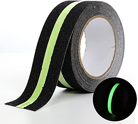 BigTron Premium-Qualität Antirutsch Klebeband 10m * 5cm, Leuchtband Streifen Wasserdichtes Selbstklebendes Anti-upturned Tape für Treppen/Schritte