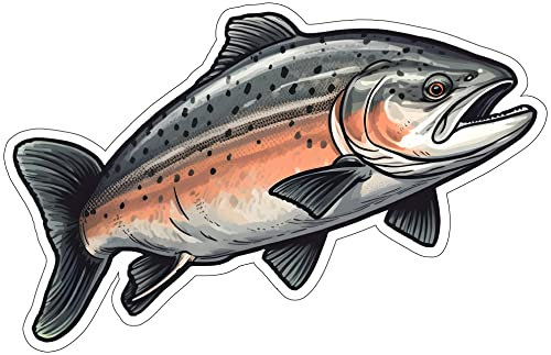 Samunshi Lachs Aufkleber Autoaufkleber für Motorrad Fahrrad Roller oder Auto Sticker Fahrrad MTB Mountainbike Rennrad Angeln Fischen Fisch (20x13cm Lachs)