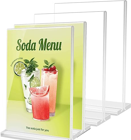 4Stk Acryl Aufsteller Tischaufsteller A4 Din Ständer Tischaufsteller Schräg Plakatständer Menükartenhalter Werbeaufsteller Tischkartenhalter Präsentationsständer Schildhalter a4 Ständer
