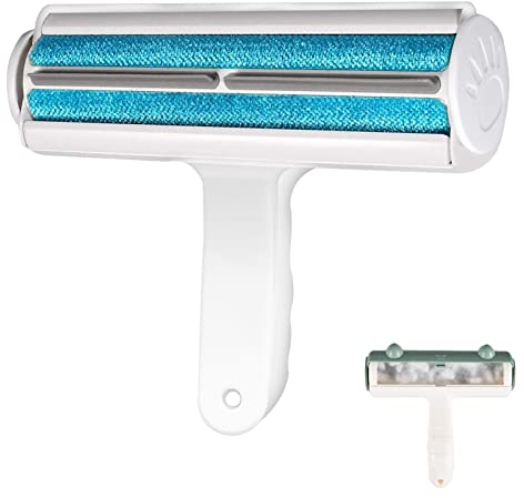 Pet Hair Remover Roller, Reusable Hair Removal Brush for Dogs Cats, Easy to Clean Pet Fur from Carpet, Furniture, Clothes,Rugs, Stairs, Bedding and Sofa Lint Remover Brush Pro Tool (White)