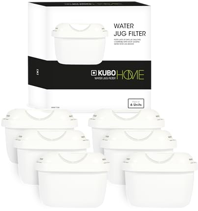 Kubo Cartuchos Filtro de Agua, Paquete de 6, Compatible con La Mayoría de Jarras Purificadoras, Sistema de Filtración
