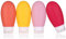 Flacons de Voyage,4pcs 100ml Étanches Bouteille de Voyage Silicone,Rechable Rechargeable Portable Vide de Voyage Bouteilles Accessoires pour Articles de Toilette Lotion,Revitalisant,Shampooing