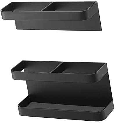 Syrisora Porte-Parapluie Support de Parapluie Magnétique Pas de Poinçonnage Réglage de la Hauteur Support de Porte-Parapluie Mural pour Couloir D'hôtel (Noir)