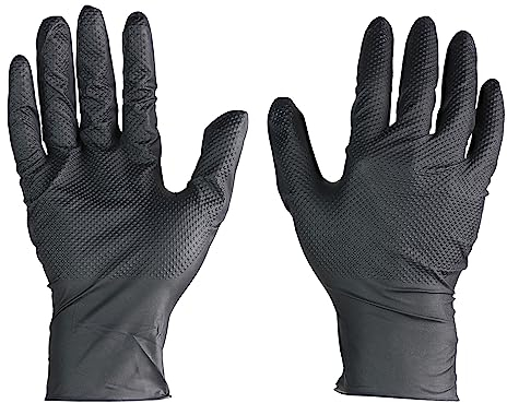 Timco - Guantes desechables de nitrilo con textura de diamante (talla XL, 50 cada uno)