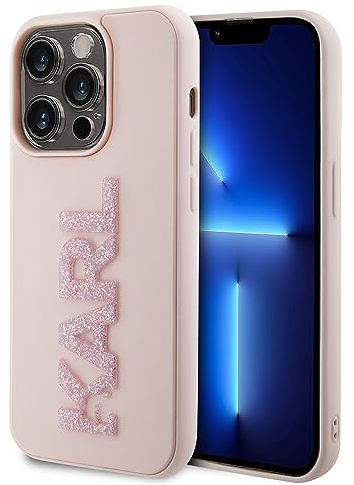 KARL LAGERFELD KLHCP15L3DMBKCP Hülle für iPhone 15 Pro 6.1 Rosa hardcase 3D Rubber Glitter Logo