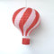 Bunte Heißluftballon Lampions aus Papier als Deko für Geburtstag oder Party | Ø30cm, flammhemmend, mit Gondel und Metallbügel | Papierlampion Laterne Partydeko, Farbe: Rot