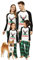 IFFEI Family Ensemble pyjama de Noël Ensemble pyjama assorti haut imprimé lettre et pantalon à carreaux Noël, Élan vert, M
