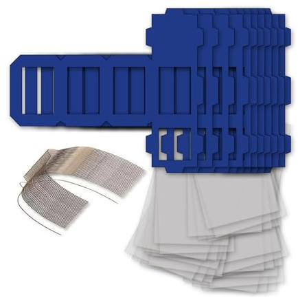 CREATIV DISCOUNT Mini-Laternen Bastelset mit 10 Blauen Rohlingen Eckig, 10 Laternenbügel, 25 Bogen Transparentpapier 15,5 x 37 cm, Ideal für 10 Kindergarten Martinslaternen 10 x 10 x 12 cm