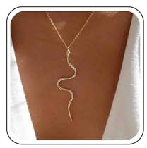 Atentuyi Punk Schlangenhalskette Gold Choker Lange Schlange Anhänger Halskette Schlangenkette Kette Goth Makaber Gothic Halskette Schmuck Für Frauen Mädchen