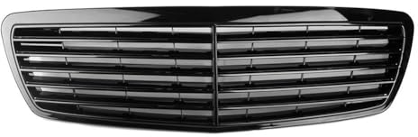 SPLACK Kühlergrill Auto Front GrilleStyle Grill Für Mercedes Für Benz W211 E KLASSE E200 E320 E350 E55 2002 2003 2004 2005 2006 ABS Glänzend Schwarz Lüftungsgitter