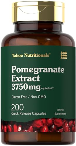 Tahoe Nutritionals Pomegranate Extract | 200 Capsules | Non-GMO, Gluten Free Supplement
