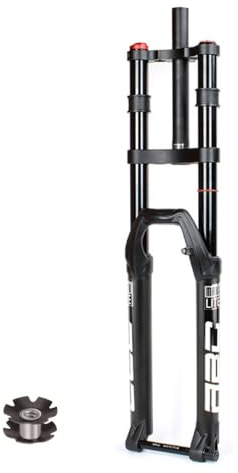 Forcella MTB Downhill 27,5/29 Pollici, Doppia Spalla in Lega di Alluminio 1-1/8 Tubo Dritto Forcelle Ammortizzate for Bici Freno a Disco Corsa 150mm (Colore : Black, Size : 27.5 inch)