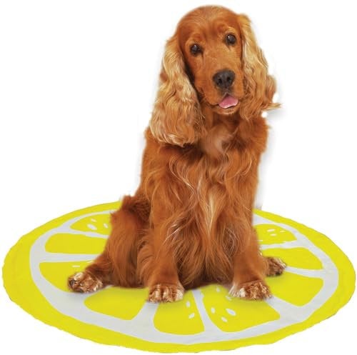 Caribou Living Large Cooling Pad for Dogs and Cats -Stay Cool Lemon Fruit Mat - Cooling Gel Technology - No Refrigeration Needed - Perfect for Hot Summer Days - 60cm