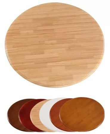 KGAILL Großer Lazy Susan Drehteller 60-100cm Runder Drehplatte Servierplatte, Holz Drehteller mit Silent Base, für Küche, Partys, Hochzeiten (Wood, 60cm/24)