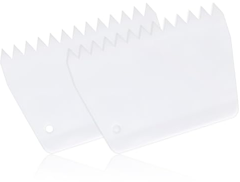 Lusofie 2 Pcs Notched Glue Spreader Silicone Adhesive Spreader Spackle Tool 2/5 Inch Tooth Notched Trowel for Applying Glue Epoxy Resin Putty