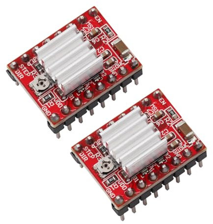 Heevhas 2PCS A4988 Schrittmotortreiber Treibermodul Treiberplatine mit Mini-Kühlkörper Stepper Motor Drive Board für 3D-Drucker