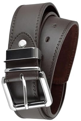 A2Z Mens Belts Double Stitched Leather Lined Alloy Pin Buckle - Belt MB115 Brown XXL
