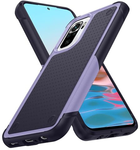 Asuwish Funda para Xiaomi Redmi Note 10S/10 S 4G funda con protector de pantalla de vidrio protector de pantalla resistente a los golpes M2101K7AG M2101K7BNY Slim fundas para teléfono móvil funda