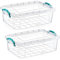 Best House| Small Plastic Storage Box with Clips & Lid | Size 3L (L:26cm W:16.8cm H:10.7cm)|Set of 2|Rectangle|Stackable Clear Durable Multipurpose Office Home Kitchen Tools (Very SMALL Size)-3 Litres