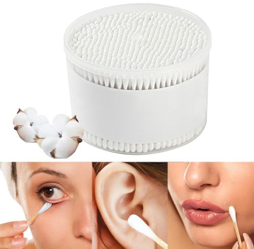 450 Stück Wattestäbchen Lang Ohrenstäbchen - Reinigungsstäbchen Holz Natürliche Wattestäbchen mit Doppelter Runder Spitze für Make-up, Reinigung, Augenbrauen, Nägel