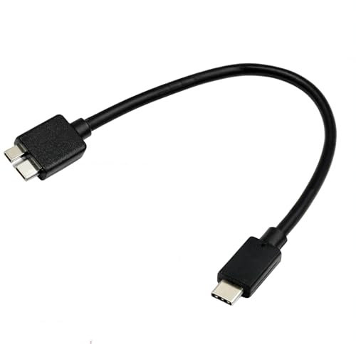 RHINORO Câble de transfert de données USB type C vers USB 3.0 Micro-B SuperSpeed 20 cm Noir