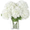 LEUCHTAMOR 3pcs Hydrangea Artificial Flowers White Artificial Silk Hydrangea Flowers Bouquets for Home Decoration, Weddings and Parties, Bridal Bouquet (White)