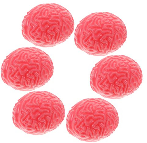 HEMOTON 6st Gehirn-Stress-Ball Halloween-gehirn-stütze Gefälschtes Menschliches Gehirn Desktop-gehirne Gehirn Fälschung Simulierte Halloween-gehirne Goodie-Bag-füller