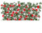 Treillis extensible en bois avec fleurs artificielles et feuilles pour décoration de jardin, clôture rétractable (rouge)