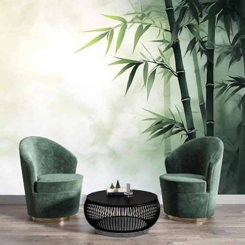 Bosque Bambú Tinta Papel Tapiz FotográFico Efecto 3D, Planta Papel Pintado 3D FotografíA Mural, 350×256cm Pared Pintado Fotomural Dormitorio Sala Mural DecoracióN