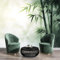 Bosque Bambú Tinta Papel Tapiz FotográFico Efecto 3D, Planta Papel Pintado 3D FotografíA Mural, 350×256cm Pared Pintado Fotomural Dormitorio Sala Mural DecoracióN