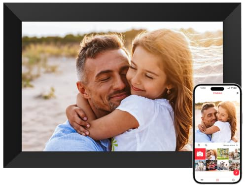 Frameo 10.1 Inch WiFi Digital Picture Frame, Digital Photo Frame with 1280x800 HD IPS Touch Screen, Auto-Rotate, Wall Mountable, Easy Setup to Share Moments Instantly via Frameo App, Gifts for Mom