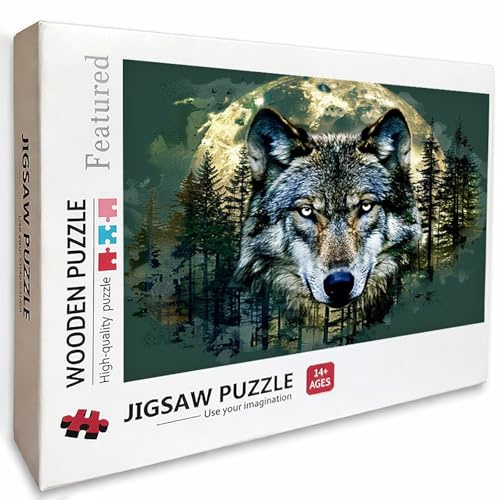 Wolf Holz Puzzles 141x87cm, Baum Jigsaw Puzzles 4000 Teile für Erwachsene Mit Box, EIN Herausforderndes Rätsel Game, Farbenfrohes Legespiel, Geschenk Teenager, Geeignet für Alle Altersgruppen, 3-6352