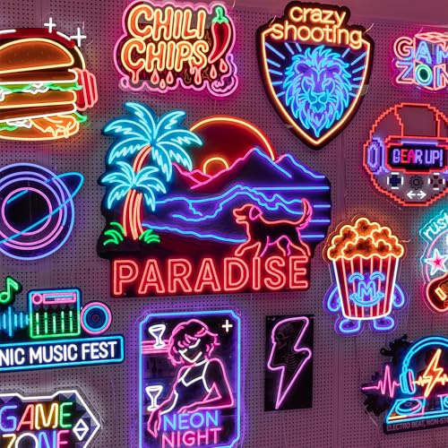 YARUVEX Logo Letrero Neon Personalizado, LED Neón Personalizado con Logotipo Impreso UV, Luminoso Neon Personalizado Grande para Tienda, Logotipo de Empresa, Estudios, Belleza Comercio