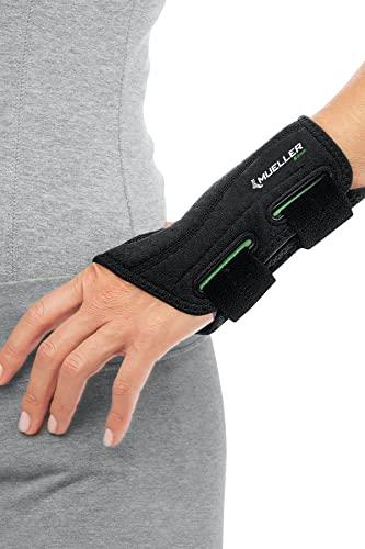 Mueller Greenline Fitted Wrist Brace, Handgelenkbandage, schwarz (Linke Hand, L/XL)