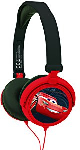 LEXIBOOK, Disney Cars, Stereo Headphones, kids safe volume, foldable and adjustable, red/black, HP010DC