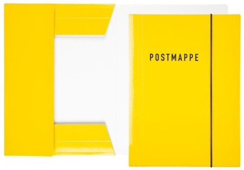 Postmappe / DIN A4 / mit Gummizug / gelber Glanzkarton