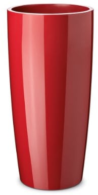 Floralo Teramo hoch Übertopf 35cm Durchmesser x 70cm hoch rot, hochglänzend, mit herausnehmbarem Topfeinsatz,