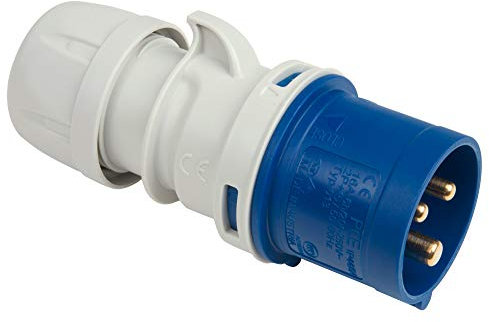 Kopp 172500009 Caravan Stecker 3-polig, 16 A, 230 V, blau